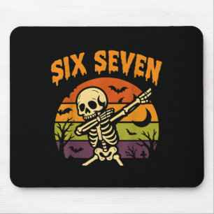 67 Halloween Meme 6 7 Skelett Sechs Sieben Zahlen Mousepad