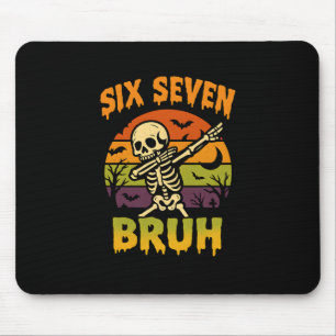 67 Halloween Meme 6 7 Skelett Sechs Sieben Zahlen  Mousepad