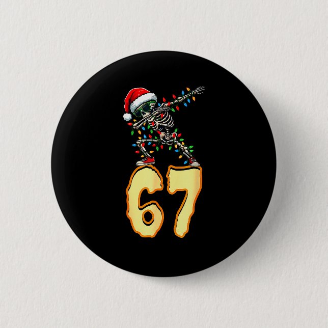 67 Halloween-Meme 6 7 Zahlen Sechs Sieben Lustige  Button (Vorderseite)
