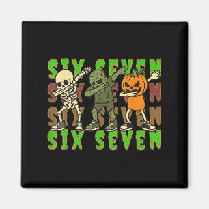 67 Halloween-Meme Sechs Sieben Dabbing-Skelett Zom Magnet
