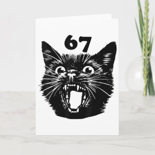 67 Halloween Schwarze Katze Brainrot Meme Sechs Si Karte