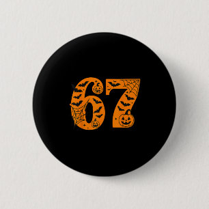 67 Halloween Six Sieben Brainrot Meme Jungs Kinder Button