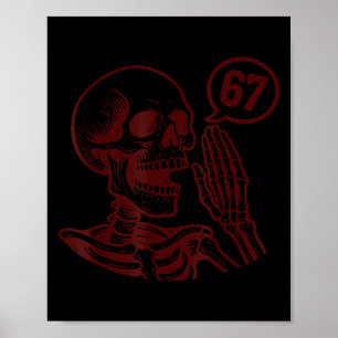 67 Halloween-Skelett Sechs Sieben Meme Brainrot Lu Poster