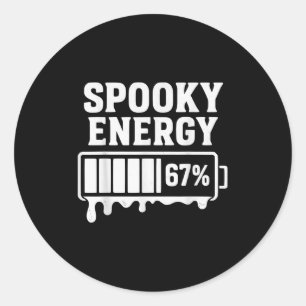 67 Halloween Spooky Energie Brainrot Meme Six Sieb Runder Aufkleber