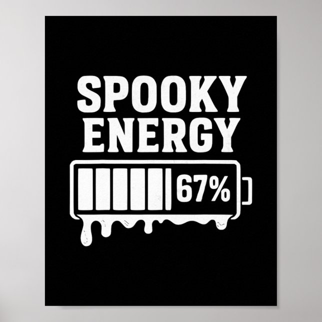 67 Halloween Spooky Energy Brainrot Meme Six Seven Poster (Vorne)