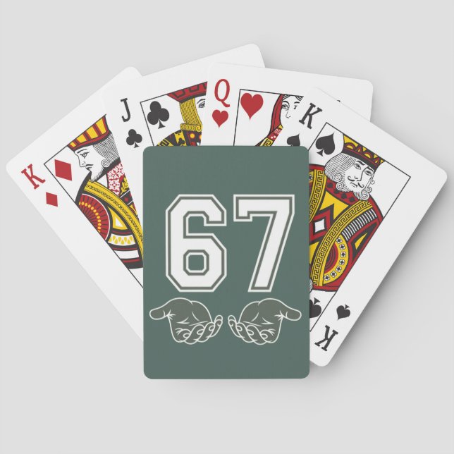 67 Hand Funny Six Seven Meme Generation Alpha  Spielkarten (Rückseite)