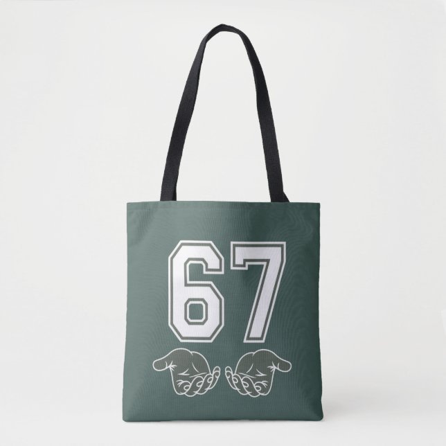 67 Hand Funny Six Seven Meme Generation Alpha  Tasche (Vorderseite)