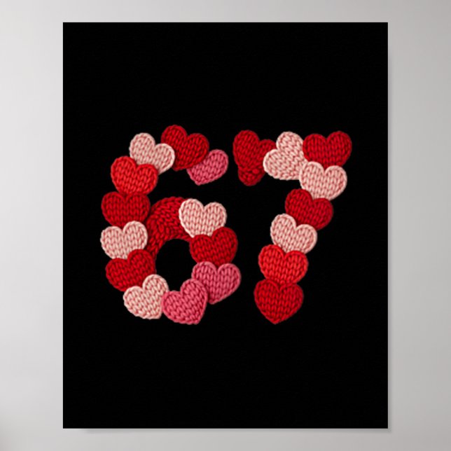67 Herzen Pullover-Design für Valentinstag Liebe  Poster (Vorne)