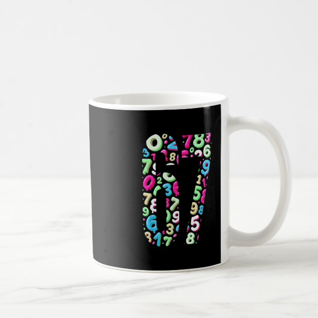 67 Hidden Meme Trending Gen Z Alpha Six Seven 6 7  Kaffeetasse (Rechts)