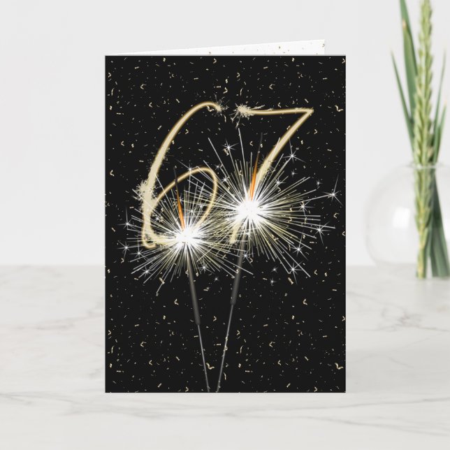 67. Hochzeitstag-Sparkler Karte (Vorderseite)