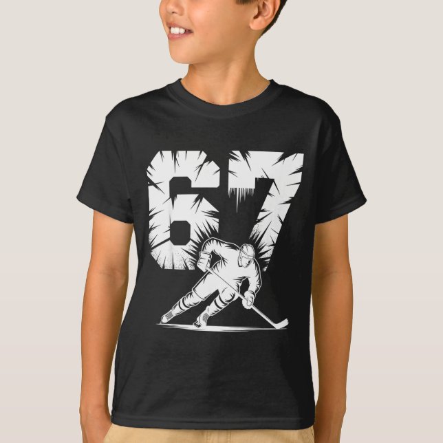 67 Hockey Cool Six Seven Gen Alpha Slang Winter St T-Shirt (Vorderseite)