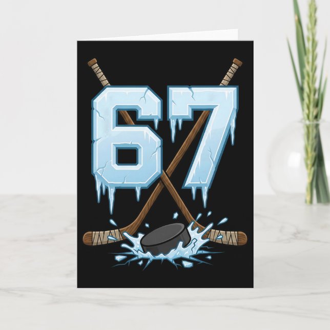 67 Hockey Drip Number Funny Meme Gen Alpha Slang S Karte (Vorderseite)
