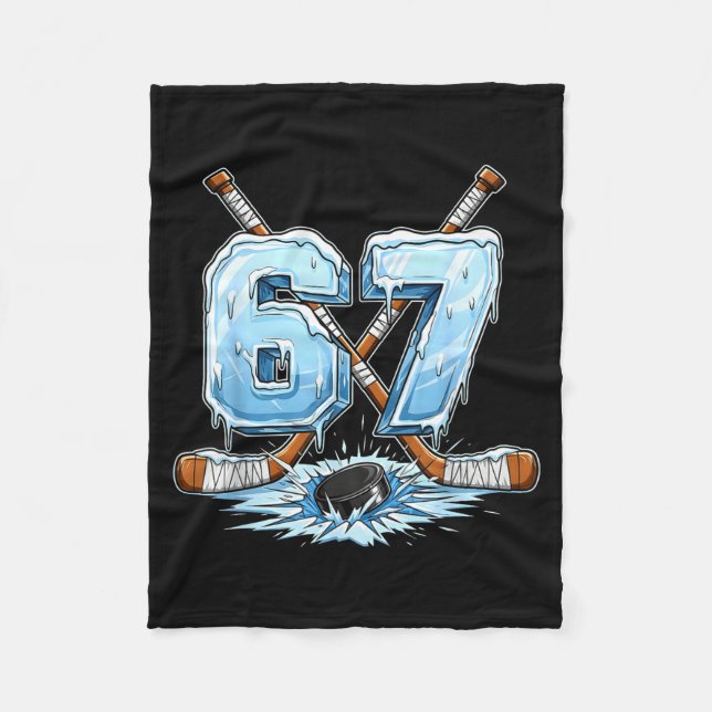 67 Hockey Drip Number Funny Meme Style Boys Graphi Fleecedecke (Vorderseite)