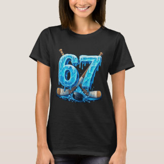 67 Hockey Drip Number Funny Meme Style Six Seven T-Shirt