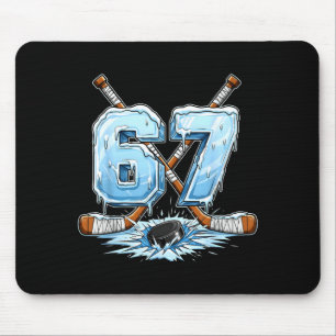 67 Hockey-Drip-Zahl Lustiger Meme-Stil Jungen Graf Mousepad