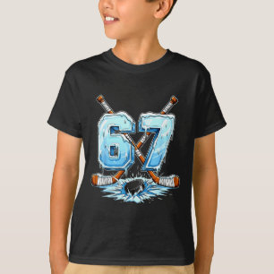 67 Hockey-Drip-Zahl Lustiger Meme-Stil Jungen Graf T-Shirt