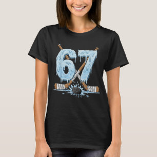 67 Hockey Drip Zahl Lustiger Meme-Stil Jungen, Hoc T-Shirt