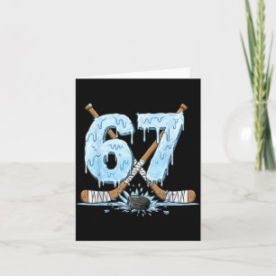 67 Hockey Drip Zahl Lustiger Meme-Stil Jungen Karte
