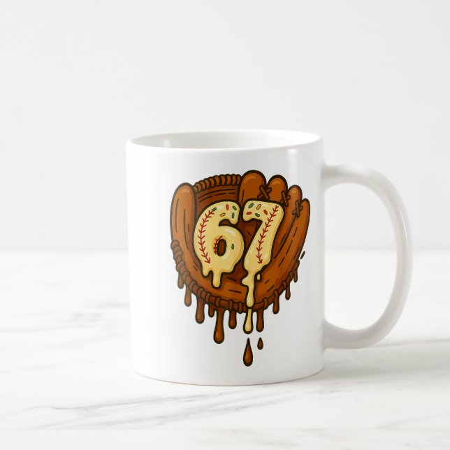 67 Ice Cream Drip Funny Six Seven Baseball  Kaffeetasse (Rechts)