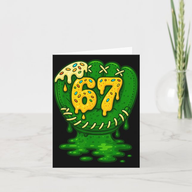 67 Ice Cream Drip Funny Six Seven Baseball  Karte (Vorderseite)
