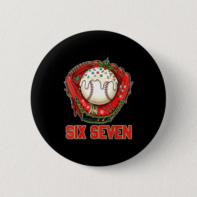 67 Ice Cream Drip Funny Six Seven Gen Alpha Christ Button (Vorderseite)