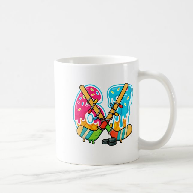 67 Ice Cream Drip Hockey Christmas Light  Kaffeetasse (Rechts)