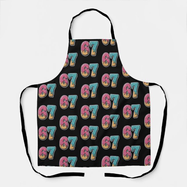67 Ice Cream Drip Meme Funny Six Seven Gen Alpha  Schürze (Vorderseite)