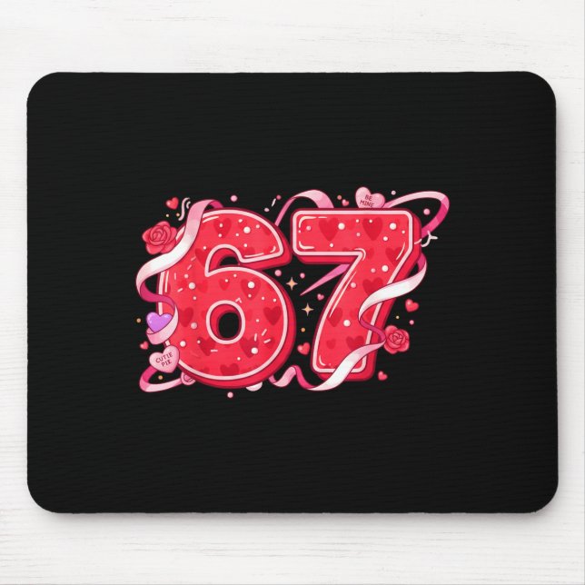 67 Ice Cream Drip Meme Funny Six Seven Valentine D Mousepad (Vorne)