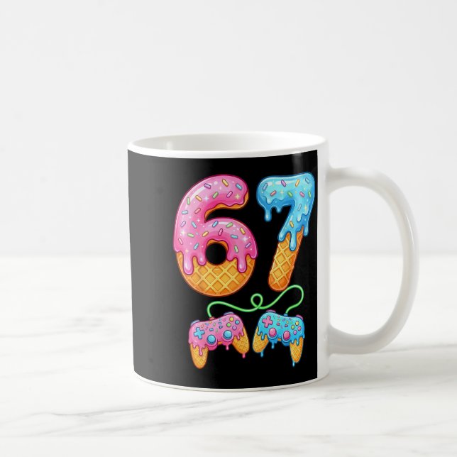 67 Ice Cream Drip Meme Gamer Six Seven Gen Alpha S Kaffeetasse (Rechts)