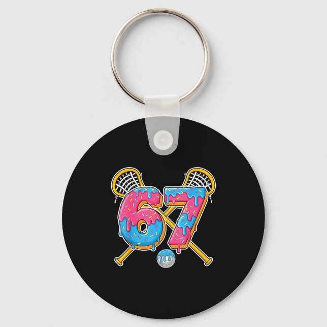 67 Ice Cream Drip Meme Gen Alpha Slang Lacrosse Sr Schlüsselanhänger (Vorderseite)