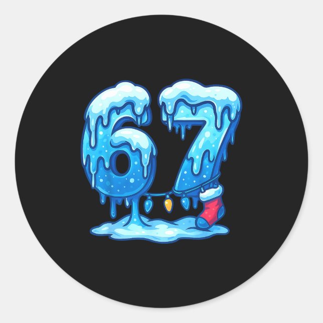 67 Ice Cream Drip Meme Six Seven Gen Alpha Slang C Runder Aufkleber (Vorderseite)