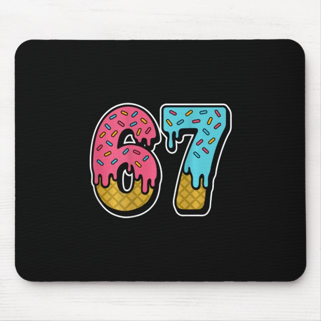 67 Ice Cream Drip Meme Six Seven Gen Alpha Slang ( Mousepad (Vorne)