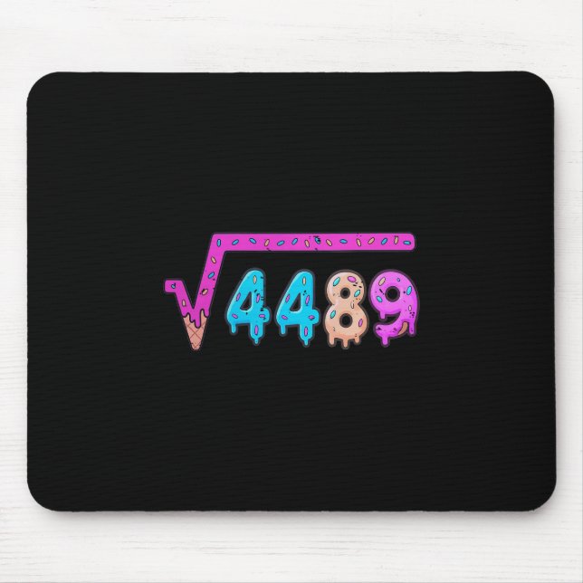 67 Ice Cream Drip Meme Square Root 4489 Six Seven  Mousepad (Vorne)