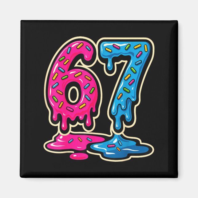 67 Ice Cream Meme Six Seven  Magnet (Vorne)