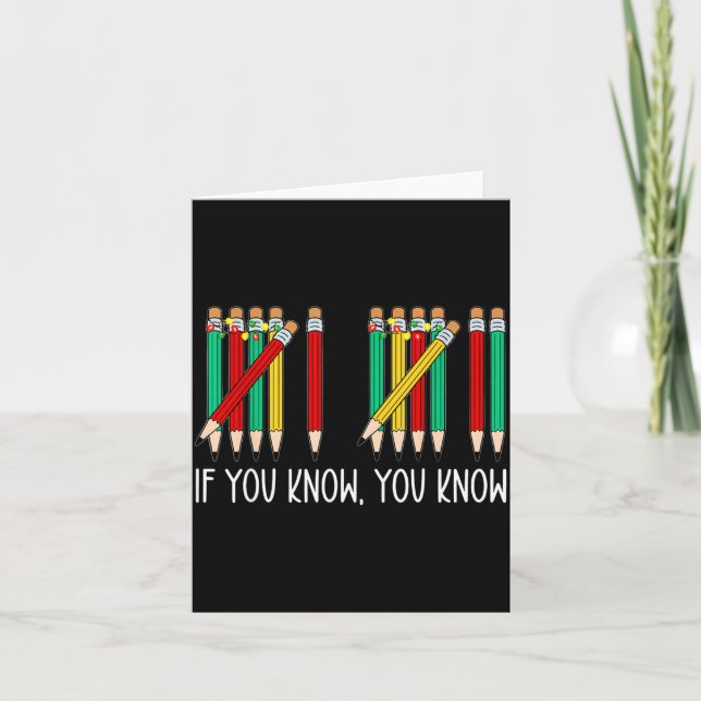 67 If You Know You Know Tally Marks Pencils Six Se Karte (Vorderseite)