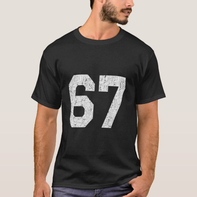 #67 Jersey Uniform Varsity Sports Number T-Shirt (Vorderseite)