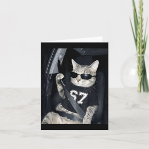 67 Katze trägt Sungles Gen Alpha lustig sechs sieb Karte