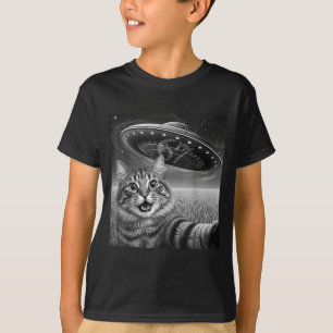 67 Katzen-Selfie mit außerirdischen Ufos Lustige K T-Shirt
