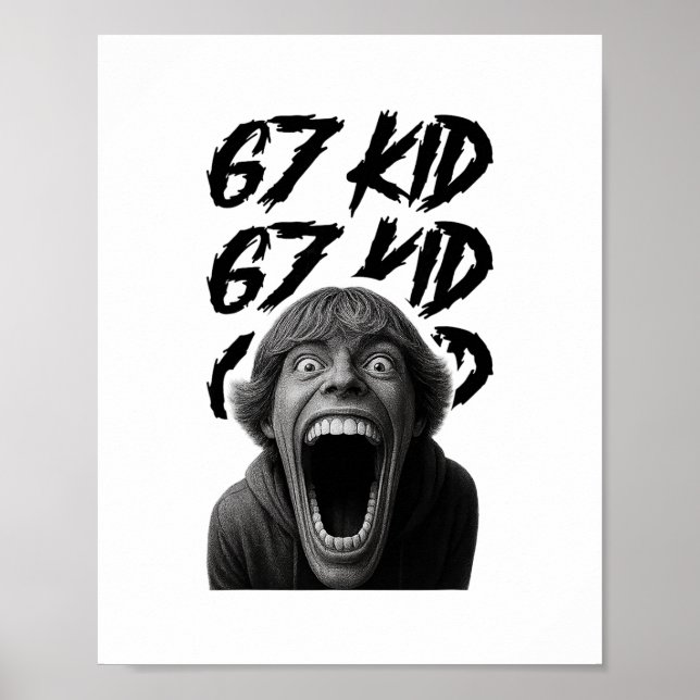 67 Kid 67 Meme Sechs Sieben 6-7 Lustiger Internet- Poster (Vorne)