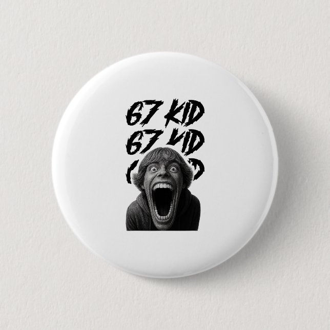 67 Kind 67 Meme Sechs Sieben 6-7 Lustiger Internet Button (Vorderseite)