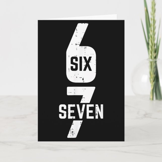 67 Kostüm Six Seven Meme Nummer 6 7 Auf Ihm Männer Karte (Vorderseite)