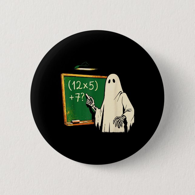67 Lehrer Halloween Geist Sechs Sieben Meme Brainr Button (Vorderseite)