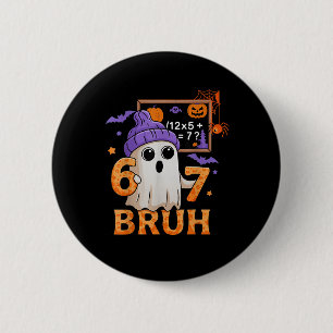 67 Lehrer Halloween Geist Sechs Sieben Meme Mathe Button