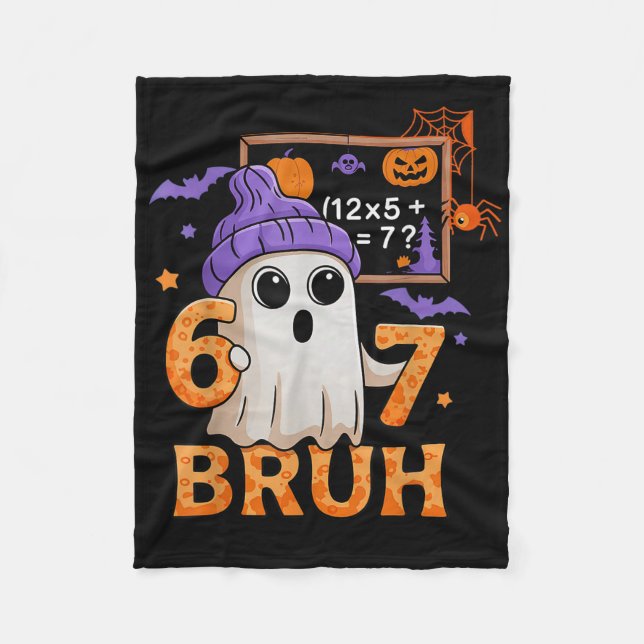 67 Lehrer Halloween Geist Sechs Sieben Meme Mathe  Fleecedecke (Vorderseite)