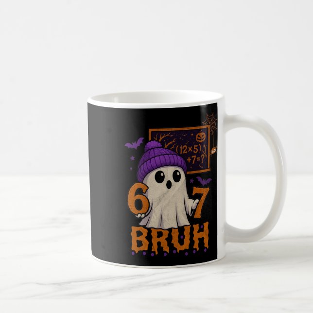 67 Lehrer Halloween Geist Sechs Sieben Meme Mathe  Kaffeetasse (Rechts)