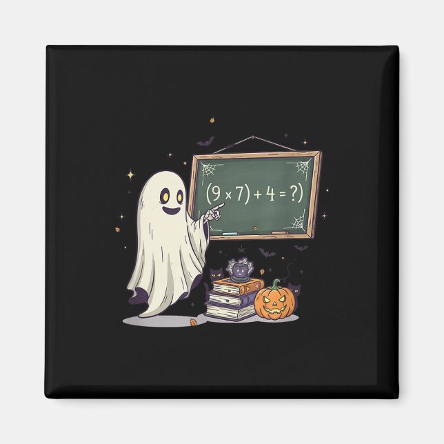 67 Lehrer Halloween Geist Sechs Sieben Meme Mathe- Magnet (Vorne)