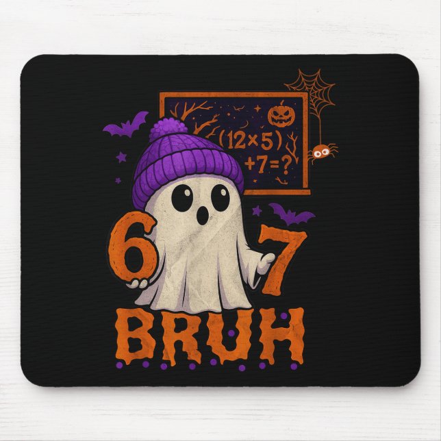 67 Lehrer Halloween Geist Sechs Sieben Meme Mathe  Mousepad (Vorne)