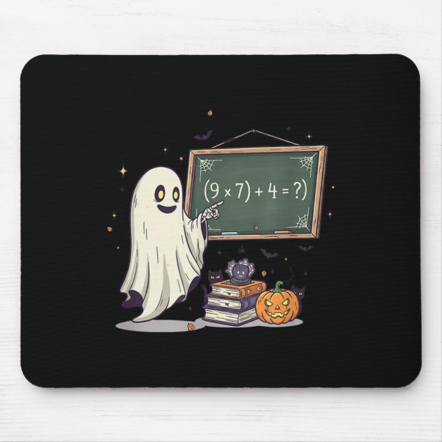 67 Lehrer Halloween Geist Sechs Sieben Meme Mathe- Mousepad (Vorne)