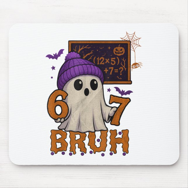 67 Lehrer Halloween Geist Sechs Sieben Meme Mathe  Mousepad (Vorne)
