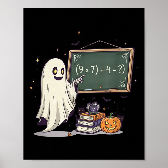 67 Lehrer Halloween Geist Sechs Sieben Meme Mathe  Poster (Vorne)